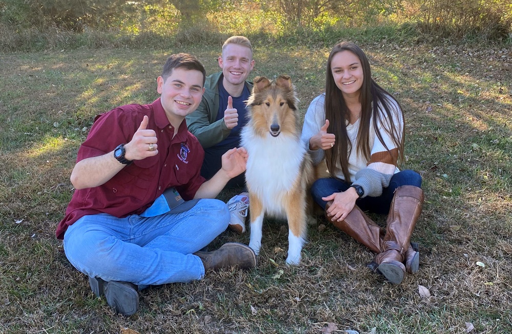 Reveille meeting a group of students